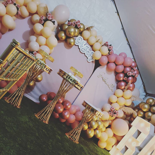 Pink Theme Baby Shower Decoration Chiara Backdrop Arched Wall Covers ONLY-ubackdrop