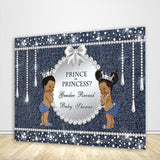 Prince or Princess Diamonds and Pearls Gender Reveal Backdrop - Designed, Printed & Shipped