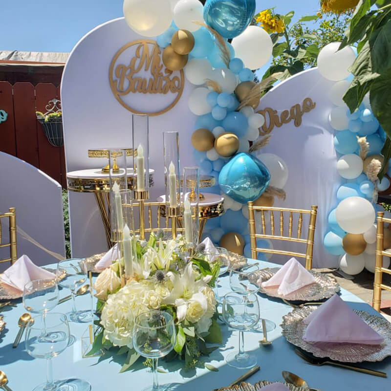 Pure White Birthday Party Decoration Chiara Backdrop Arched Wall Covers ONLY-ubackdrop