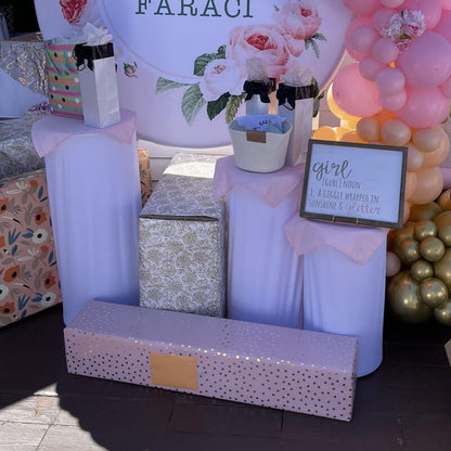 Pure White Utility Pedestal Covers Plinth Cover Printed Fabric Pedestal Cover-ubackdrop