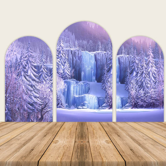 Purple Winter Wonderland Chiara Arched Wall Covers-ubackdrop