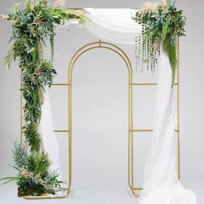 Curved Wedding Arch Double Layer Party Decoration Flower Arch-ubackdrop