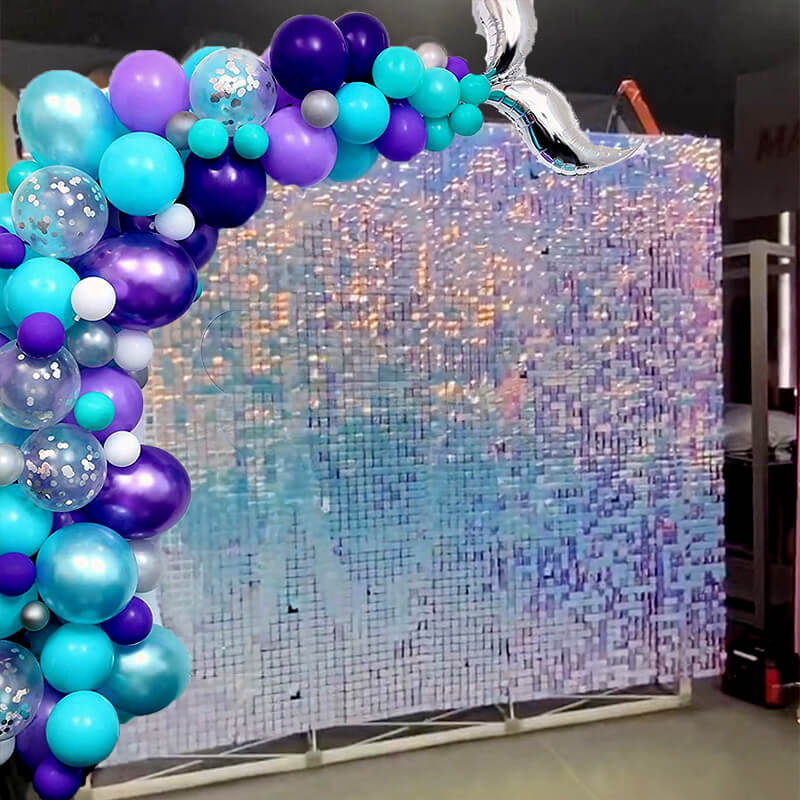 Rainbow Blue Shimmer Wall Panels – Easy Setup Wedding/Event/Theme Party Decorations-ubackdrop