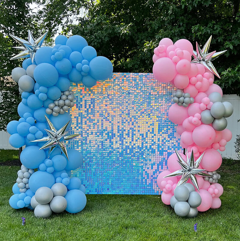 Rainbow Blue Shimmer Wall Panels – Easy Setup Wedding/Event/Theme Party Decorations-ubackdrop