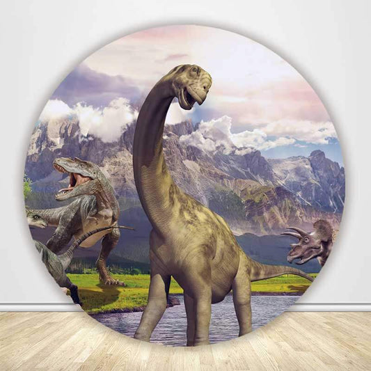 Real Dinosaur Circle Backdrop Cover-ubackdrop
