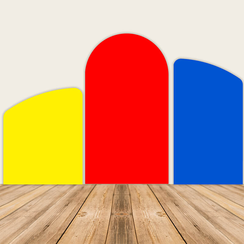 Red Blue Yellow Chiara Backdrop Arched Wall Covers ONLY-ubackdrop
