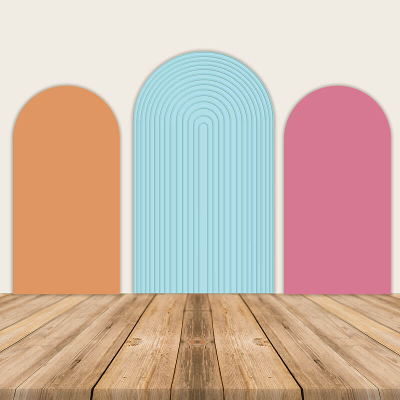 Ripple Arched Walls Backdrop Bright Colors-ubackdrop