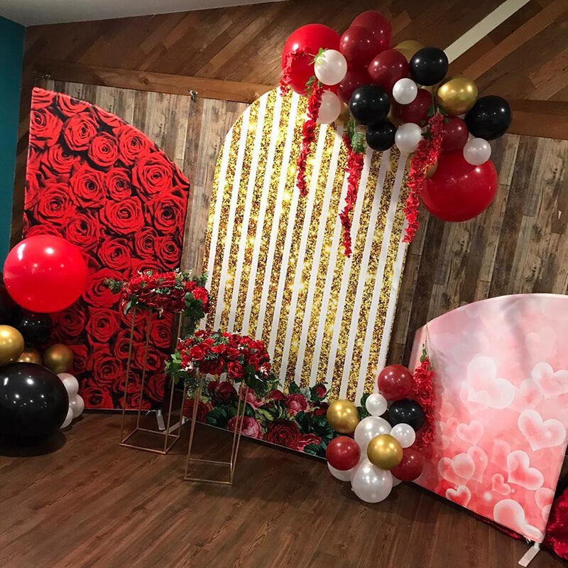 Rose Theme Birthday Party Decoration Chiara Backdrop Arched Wall Covers ONLY-ubackdrop