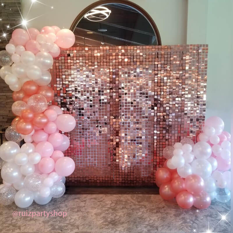 Rosegold Shimmer Wall Panels – Easy Setup Wedding/Event/Theme Party Decorations-ubackdrop