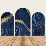 Royal Blue Marble Gold Drift Sand Arch Wall Covers