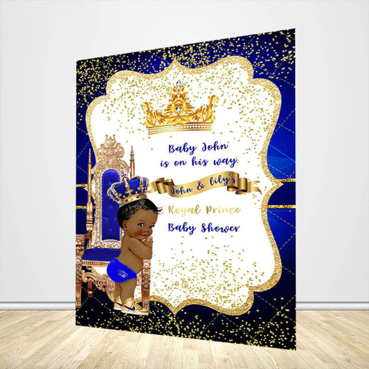Royal Prince Baby Shower Backdrop - Designed, Printed & Shipped-ubackdrop
