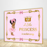 Royal Theme Baby Girl Princess Baby Shower Backdrop Pink 1st Birthday Backdrop