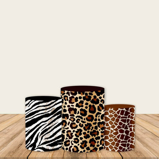 Safari Animals Fabric Pedestal Covers-ubackdrop