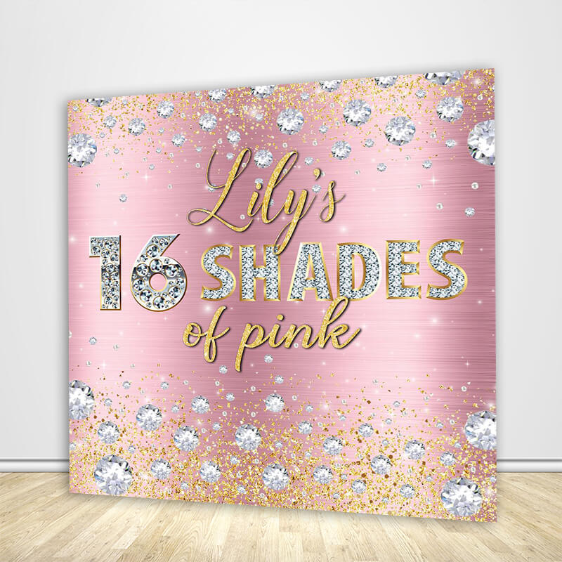 Shades of Pink Sweet 16 Backdrop-ubackdrop