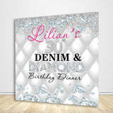 Silver Glitter Diamonds Backdrop