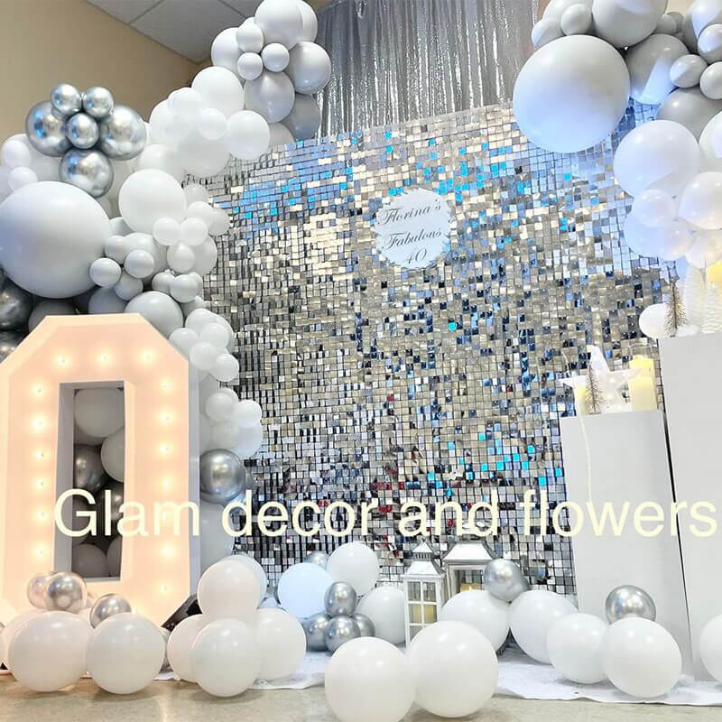 Silver Shimmer Wall Panels – Easy Setup Wedding/Event/Theme Party Decorations-ubackdrop