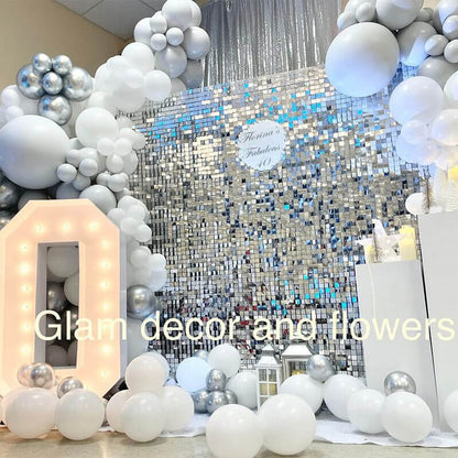 Silver Shimmer Wall Panels – Easy Setup Wedding/Event/Theme Party Decorations-ubackdrop