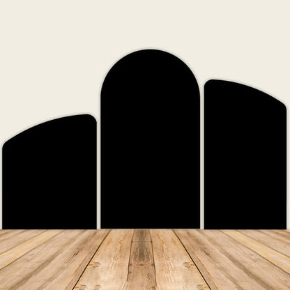 Solid Black Birthday Chiara Arched Covers-ubackdrop