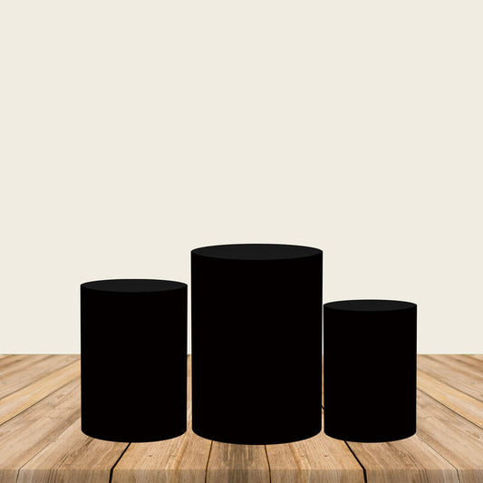 Solid Black Plinth Cover Printed Fabric Pedestal Cover-ubackdrop