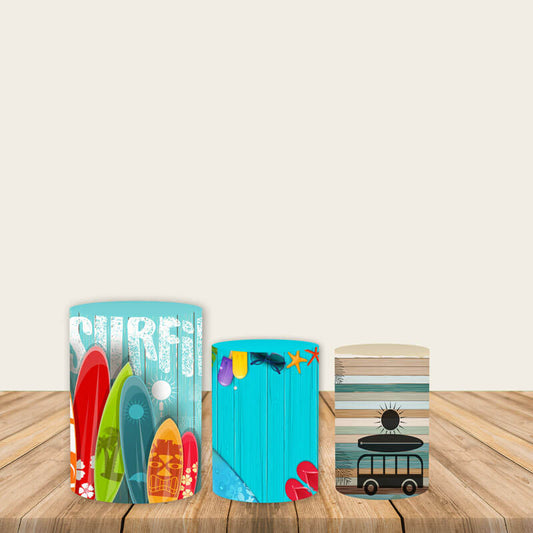 Surf's up Surfboard Fabric Pedestal Covers-ubackdrop