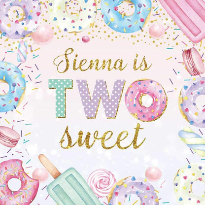 Sweet Donuts Birthday Backdrop Donut Grow Up Banner-ubackdrop