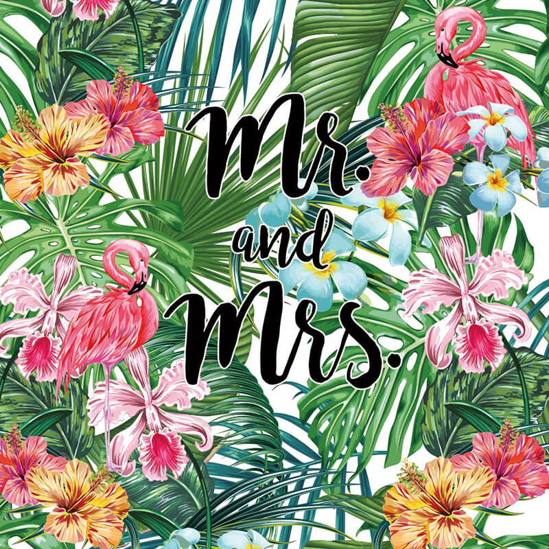 Tropical Bridal Shower Wedding Backdrop-ubackdrop
