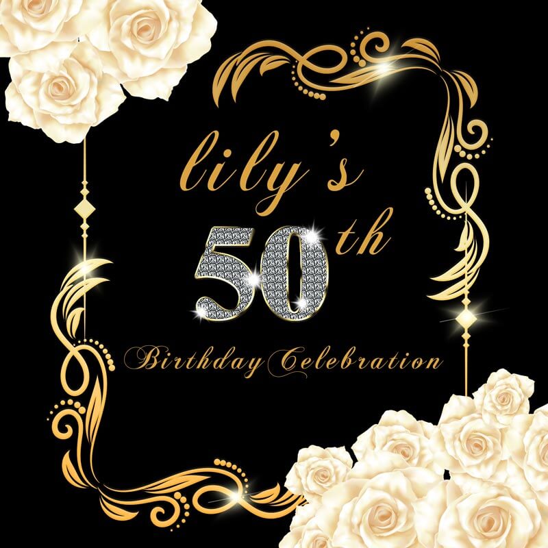 50th Birthday Printable Party Backdrop Aged to Perfection - Designed, Printed and Shipped-ubackdrop