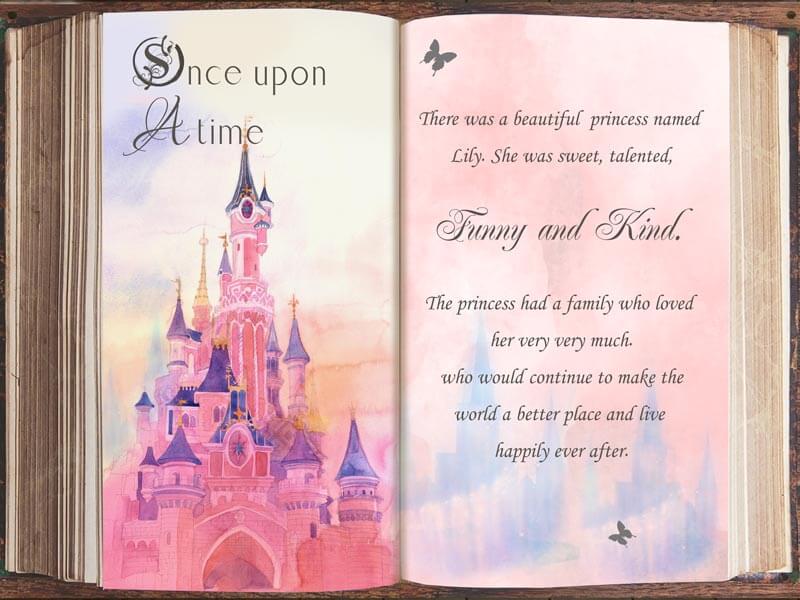 Fairytale Story Book Backdrop Once Upon a Time Birthday Party Decoration Banner for Girls-ubackdrop