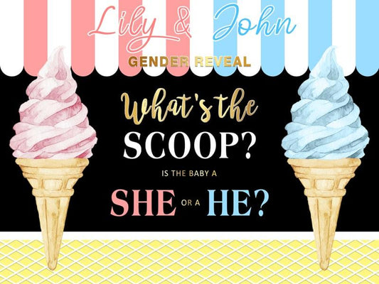 Custom Girl or Boy Gender Reveal Backdrop Blue or Pink Gender Reveal Photo Backdrop-ubackdrop