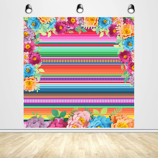 Mexican Fiesta Backdrop Mexican Party Photography Backdrop - Designed, Printed & Shipped-ubackdrop