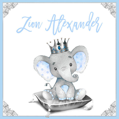 Boy Elephant Baby Shower Backdrop - Designed, Printed & Shipped-ubackdrop