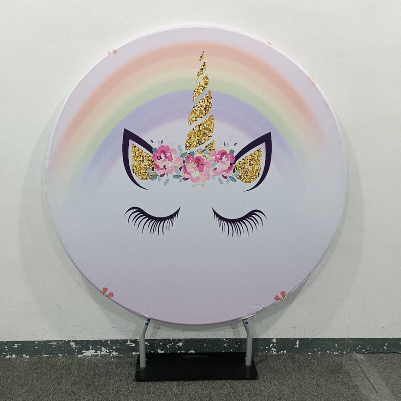 Unicorn Round Backdrop Circle Backdrop Unicorn Birthday Party Decoration Ideas-ubackdrop
