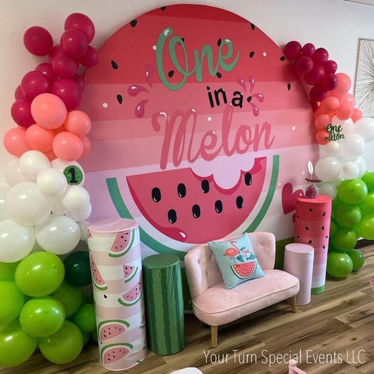 Watermelon Theme One in a Melon Round Backdrop Cover-ubackdrop