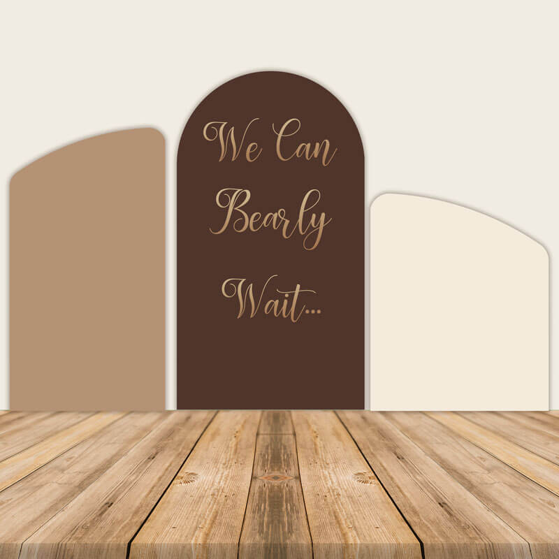 We Can Bearly Wait Arched Wall Covers Brown Nude-ubackdrop