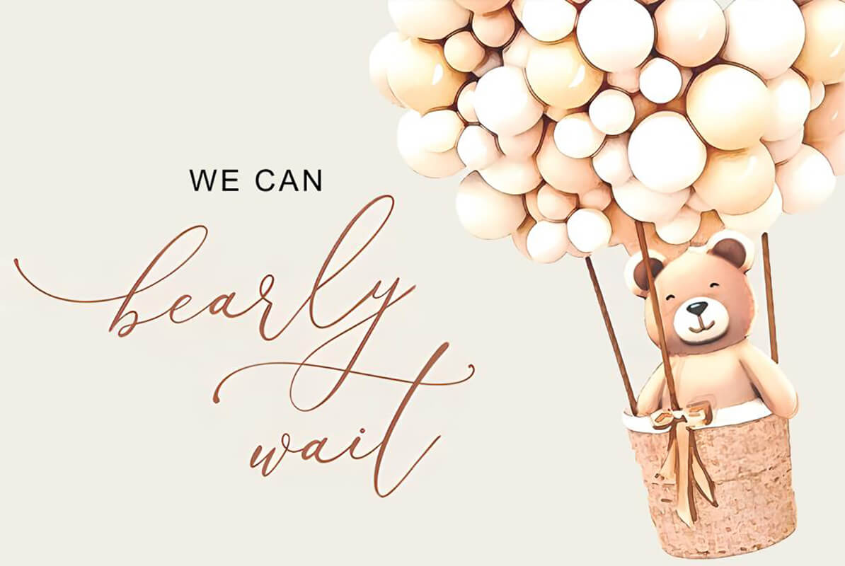 We Can Bearly Wait Bear Baby Shower Backdrop-ubackdrop