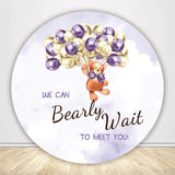 We Can Bearly Wait Baby Shower Circle Backdrop Cover