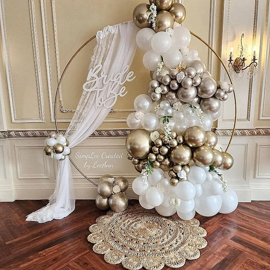 6.5 Ft Round Aluminum Wedding Arch Photo Booth Backdrop Stand-ubackdrop