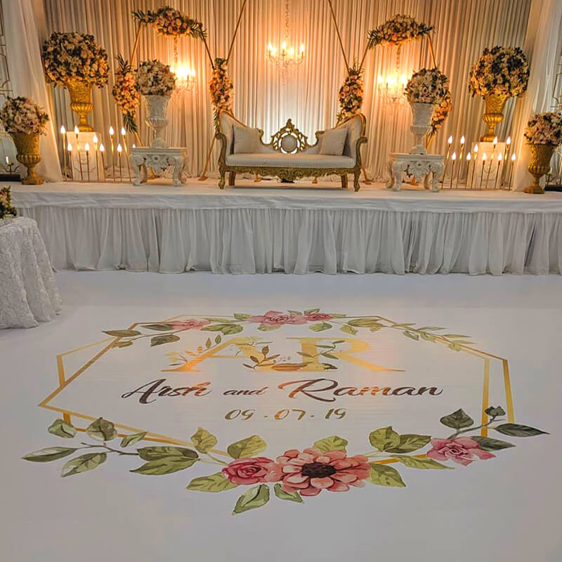 Personalized Wedding Floor Decals-ubackdrop