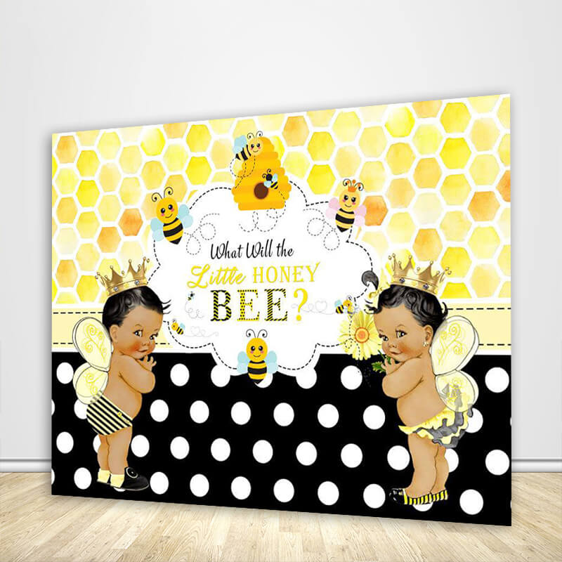 What Will It Bee Gender Reveal Backdrop - Designed, Printed & Shipped-ubackdrop