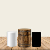 Whiskey Birthday Party Fabric Pedestal Covers