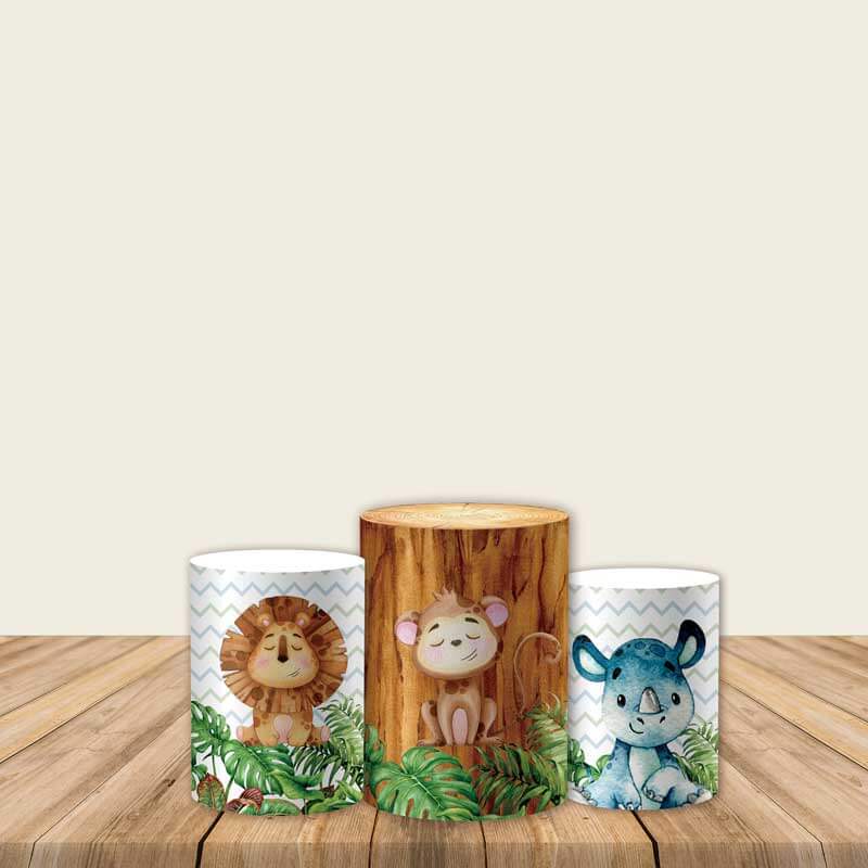 Wild One Safari Fabric Pedestal Covers-ubackdrop