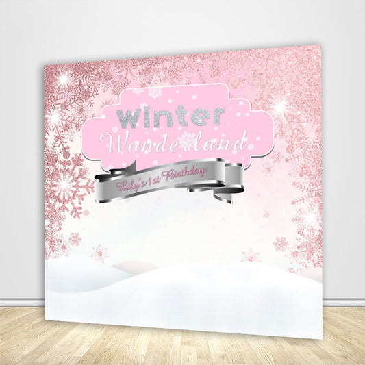Winter Wonderland Backdrop for 1st Birthday-ubackdrop
