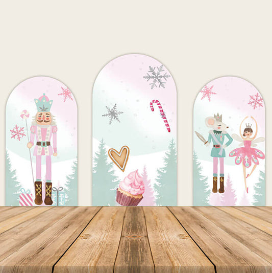 Winter Wonderland Nutcracker Ballet Chiara Arched Wall Covers-ubackdrop