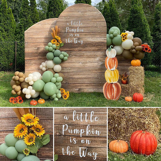 Wood Birthday Party Decoration Chiara Backdrop Arched Wall Covers ONLY-ubackdrop