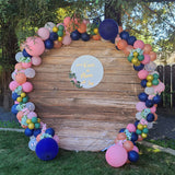 Wood Circle Backdrop Wedding Baby Shower Birthday Bridal Shower Photo Booth Backdrop Custom Round Backdrop