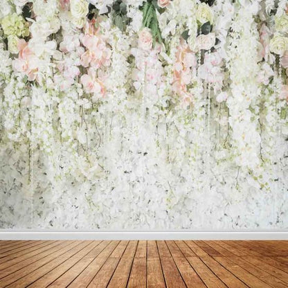 White and Pink Rose Flower Custom Backdrop-ubackdrop