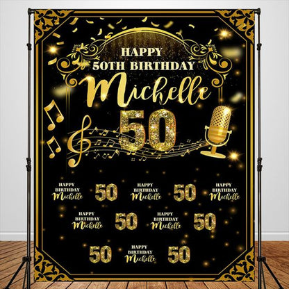Golden Birthday Theme Custom Backdrop-ubackdrop