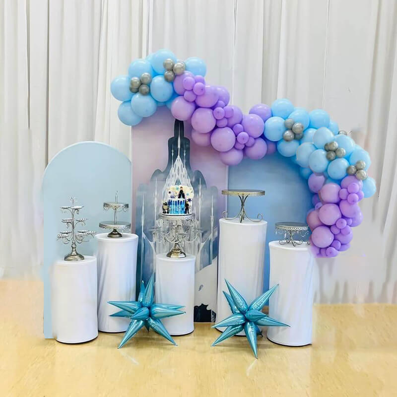 Purple Blue Chiara Arch Backdrop Set for Event Decoration-ubackdrop