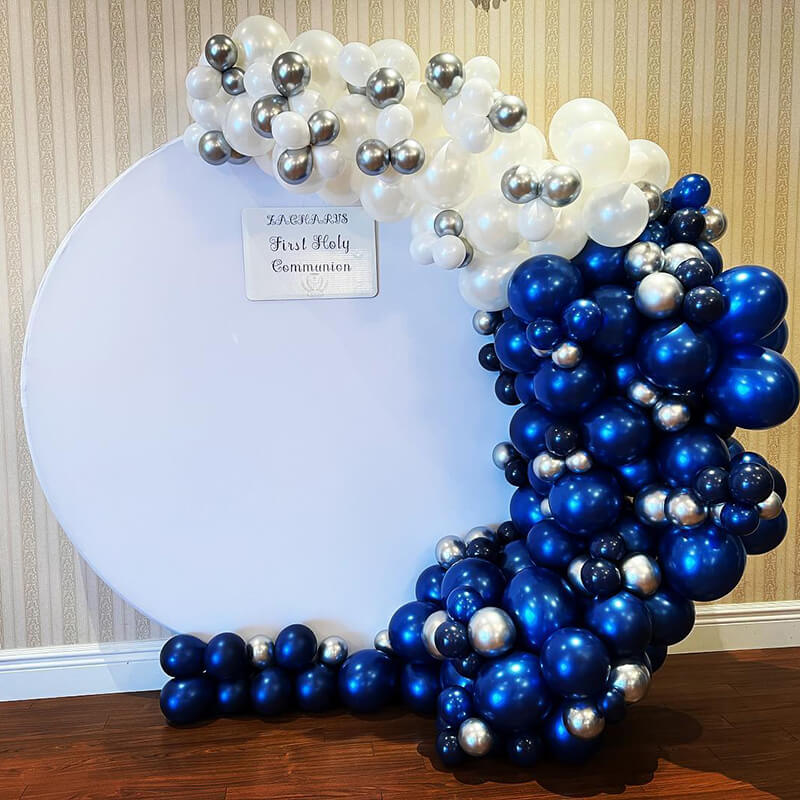 Custom White Round Fabric Backdrop Pure Color-ubackdrop