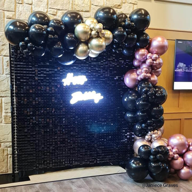 Black Shimmer Wall Panels – Easy Setup Wedding/Event/Theme Party Decorations-ubackdrop
